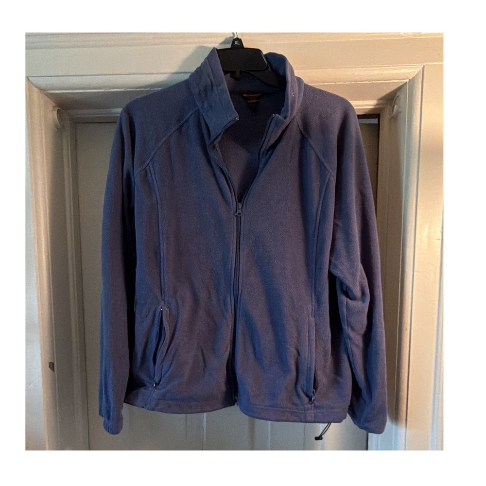 #5 Bit & Bridle Women's Blue Full Zip Fleece Jacket 2X Stand-Up Collar Casual